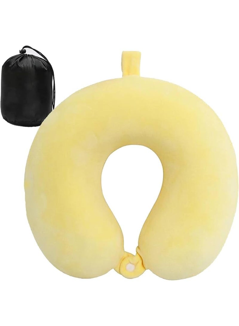 وسادة الرقبة للسفر على شكل U، قماش مخملي ناعم، وسادة دعم مريحة للرقبة والرأس، حشو عالي الجودة، مثالي للطائرة، السيارة، القطار، المكتب، المنزل، والجلوس الطويل - Image 1